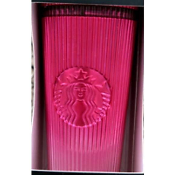 Starbucks 2024 Cold Cup Ornament Keychain Pink Ombré Pleated NEW - Picture 2 of 4